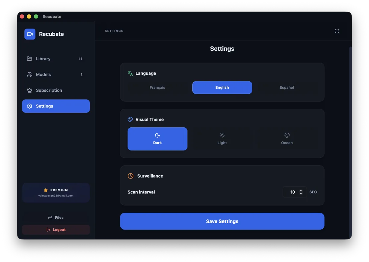 CamDownloader settings and configuration